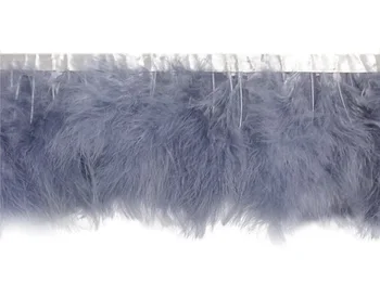 

10 meters grey marabou Fluff feather trim Turkey Feather Trim fringe 5-8inch wide marabou trim turkey trim costume supply