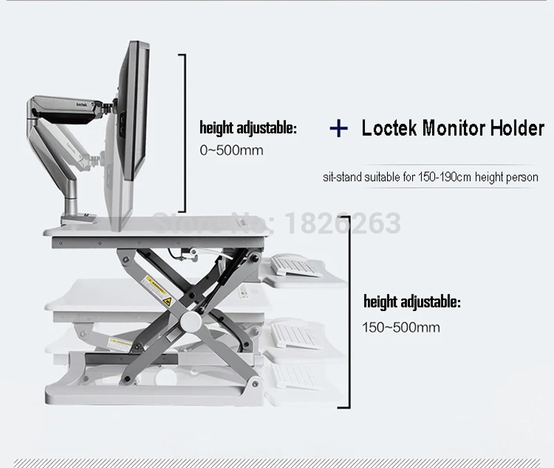 Loctek M1L EasyUp Регулируемая по высоте стойка для сидения стол стояк складной ноутбук стол для ноутбука/стойка-держатель для монитора с клавиатурой лоток