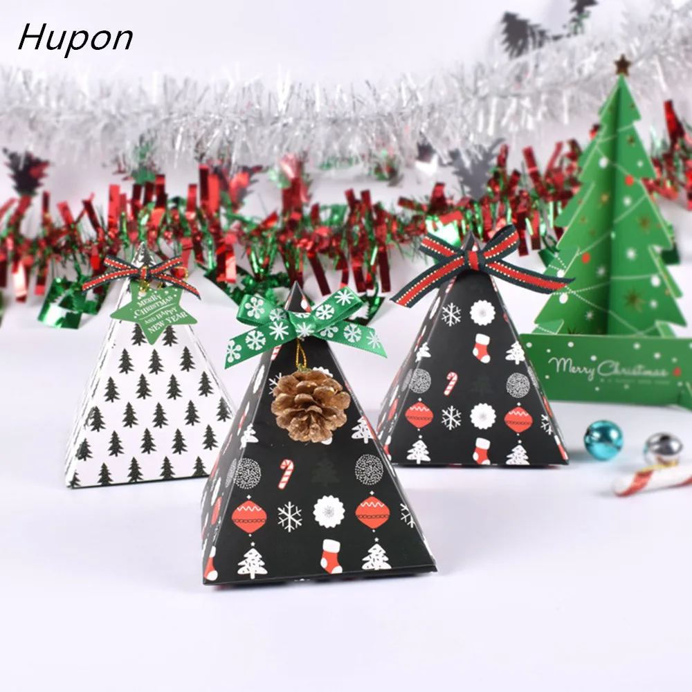 

10pcs Christmas Gifts Decoration Candy Box Bag Christmas Tree Gift Boxes Favor Bags for Event Party Supplies Navidad 2018