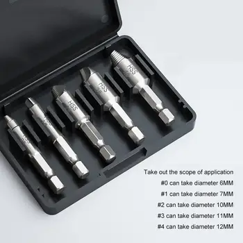 

Damaged Screw Extractor Drill Bits Guide Set Broken Speed Out Easy out Bolt Stud Stripped Screw Remover Tool