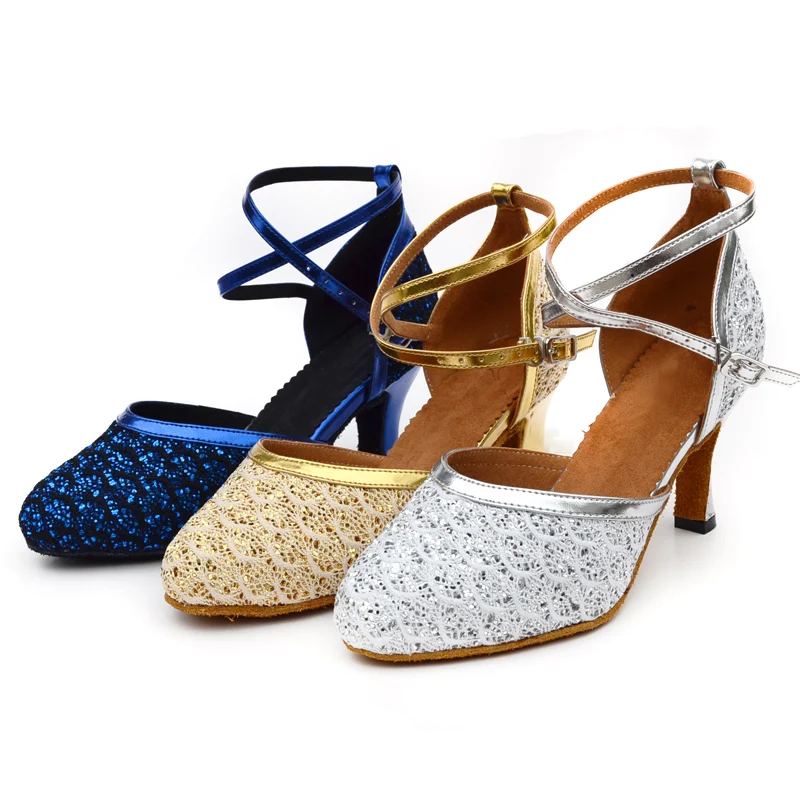 High Quality Ladies Women Tango Salsa Ballroom Latin Dance Shoes with Suede Sole 2 2.36 3 Inch Heels