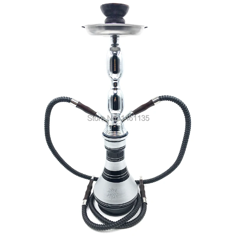 Koop Grote shisha waterpijp frosted bloem een volledige set van waterpijp chicha narguile, dubbele pijp rook een waterleiding, gemakkelijk te gebruiken gratis verzending