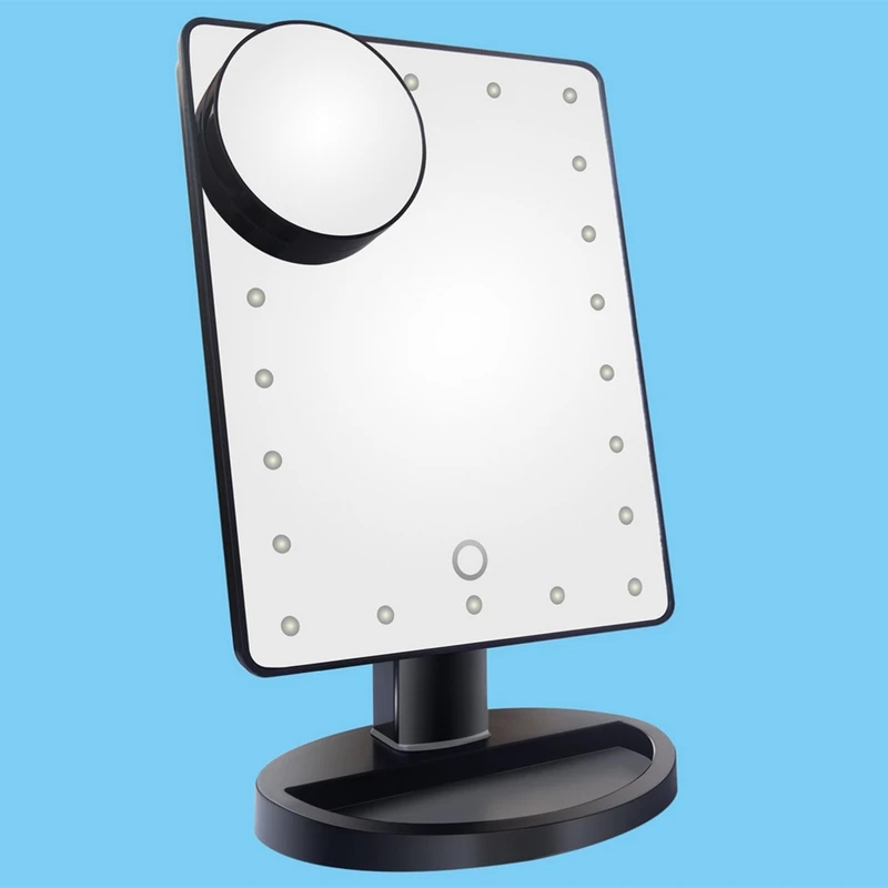 

22 LED Makeup Mirror with Backlight with Battery Touch Screen 10X Magnifier Desktop Adjustable LED Mirror Light Vanity Mirror