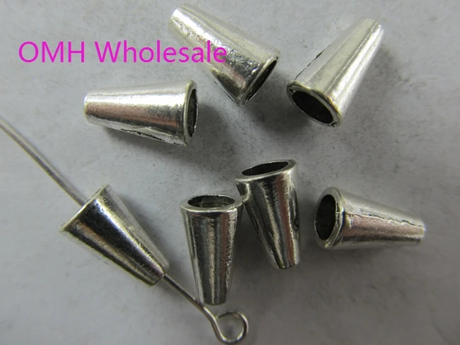 

OMH wholesale 106pcs 10x5.9mm DIY retro Jewelry accessories Tibet silver Zinc alloy space beads caps for bracelet PJ75