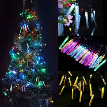 

6M 30LEDs Solar Powered Lamp Bubble Icicle Hanging String Light Wedding Party Christmas Decor