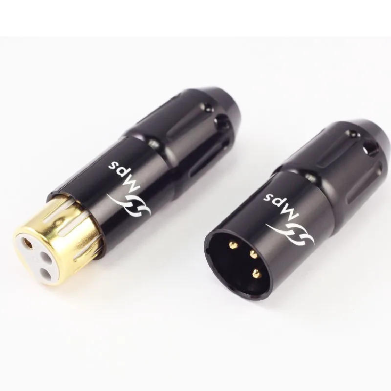 HiFi MPS Цезарь W/M HiFi сбалансированный Интерфейс XLR Plug 24 к позолоченные femalemale 3 pin Mic микрофон аудио разъем 1 пара