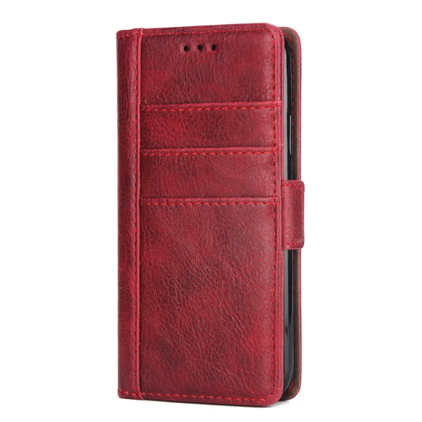 Роскошный кожаный чехол-бумажник для Iphone 8, 7, 6, 6S Plus, X, XS, MAX, XR, с отделениями для карт, с подставкой, с магнитной застежкой, 360 - Цвет: Red wsk