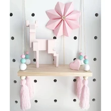 Скандинавская деревянная полка витрина Подставка деревянная стойка держатель для хранения мебель игрушки для детей Детская комната настенная подвесная детская Декор Орнамент