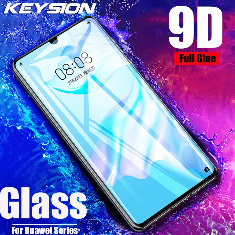 Закаленное стекло KEYSION с полным покрытием и клеем для Huawei P30 Pro Lite P Smart 2019 Защита