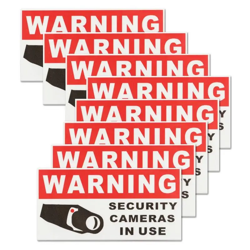 Новые 8 шт. камеры безопасности в использовании водонепроницаемые самоклеющиеся Предупреждение ющие наклейки знаки безопасности наклейка