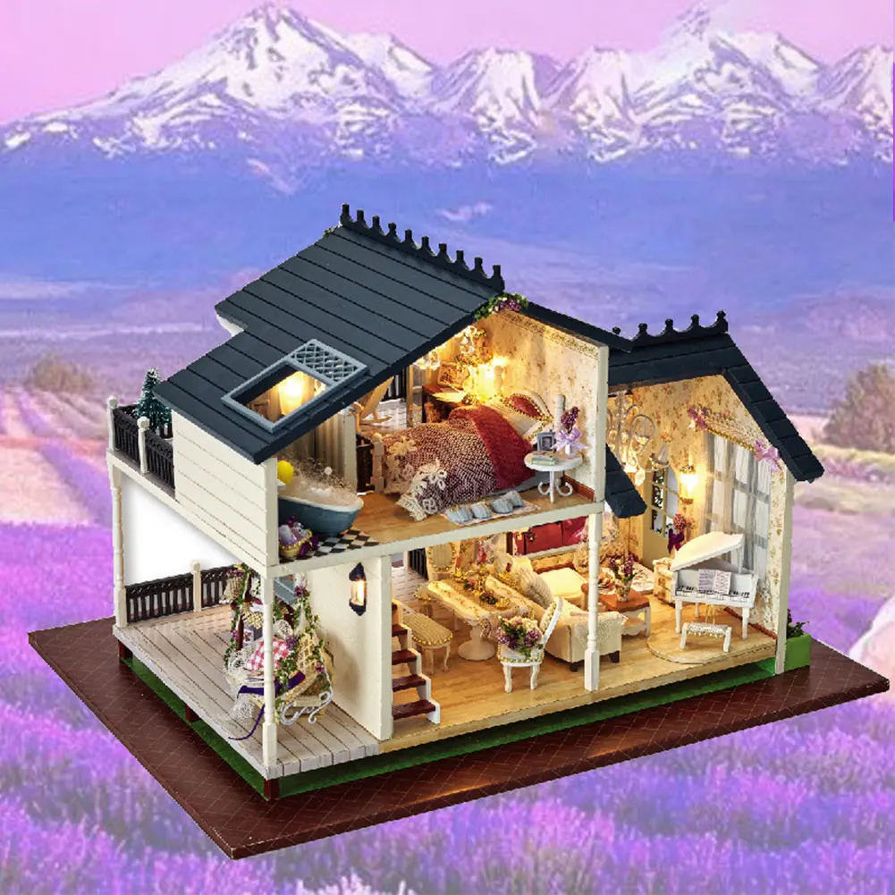 Voice Controller Miniature Kit Hand-assembled Toys Furniture Doll Houses Gifts Music Box Wooden Model DIY Handcraft