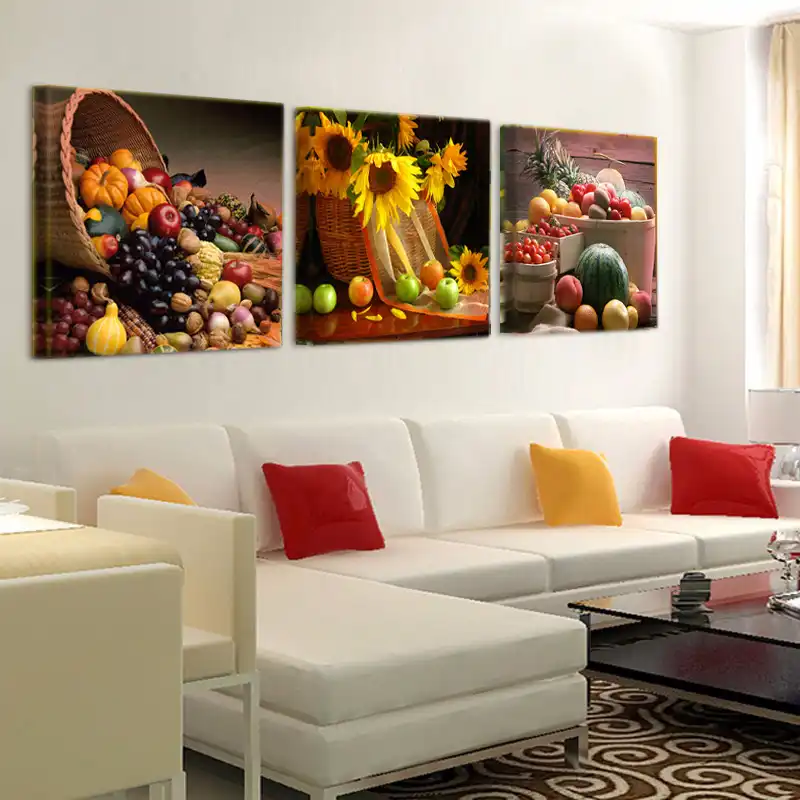 Canvas Painting Restaurant Fruit Grape Pumpkin Wall Art Modern