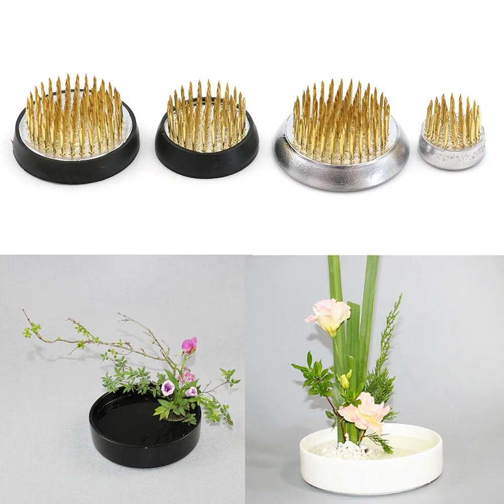 Floreros redondos de cerámica ikebana de 6 cm con diseño de rana de flores redondas para decoración del hogar color negro WANDIC diseño floral de Ikebana 
