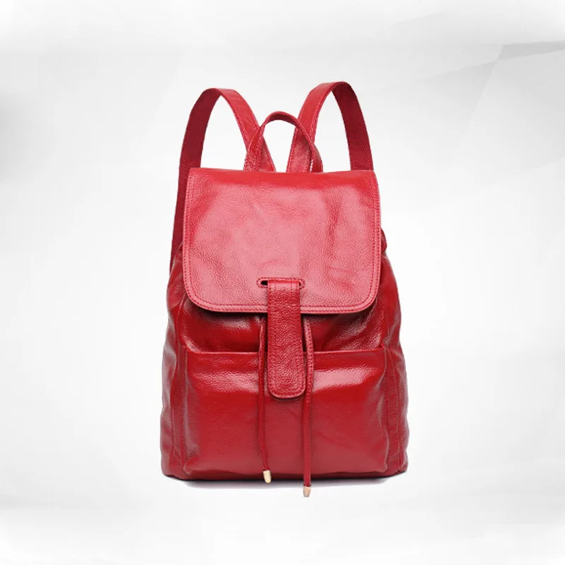 

Women's new leather large-capacity backpack Korean version of the first layer of leather vertical square-shaped bag with backpac