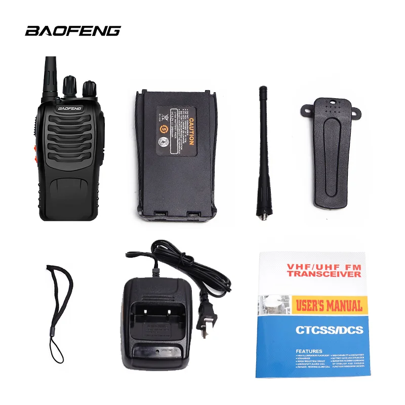 888 S BaoFeng BF-888S 5 W 400-470 MHz 16-CH переносные рации черный двухсторонний радио(Упаковка из 20) 2 Пути Радио длинный диапазон, УВЧ