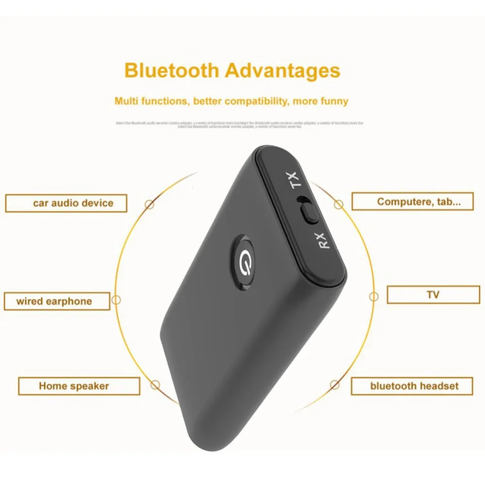 Все новые 2 в 1 беспроводной Bluetooth передатчик приемник A2DP 3,5 мм аудио адаптер в автомобиле дома снаружи