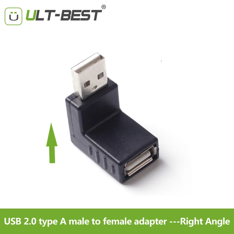 Ult best 90 degree usb 2 0 a male to female angled adapter usb 2 0 am