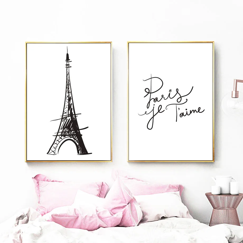Paris Tower Ice Cream Heart Wall Art Canvas Painting Nordic Posters And Prints Cartoon Wall Pictures For Living Room Home Decor