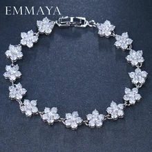 EMMAYA – bijoux de marque célèbre AAA, pierres de Zircon cubique à cinq feuilles CZ fleur connectée