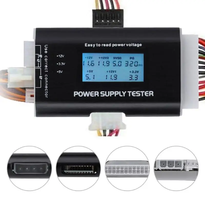  Digital LCD Display PC Computer Power Supply Tester Checker ATX Measuring Diagnostic Tester Tools P