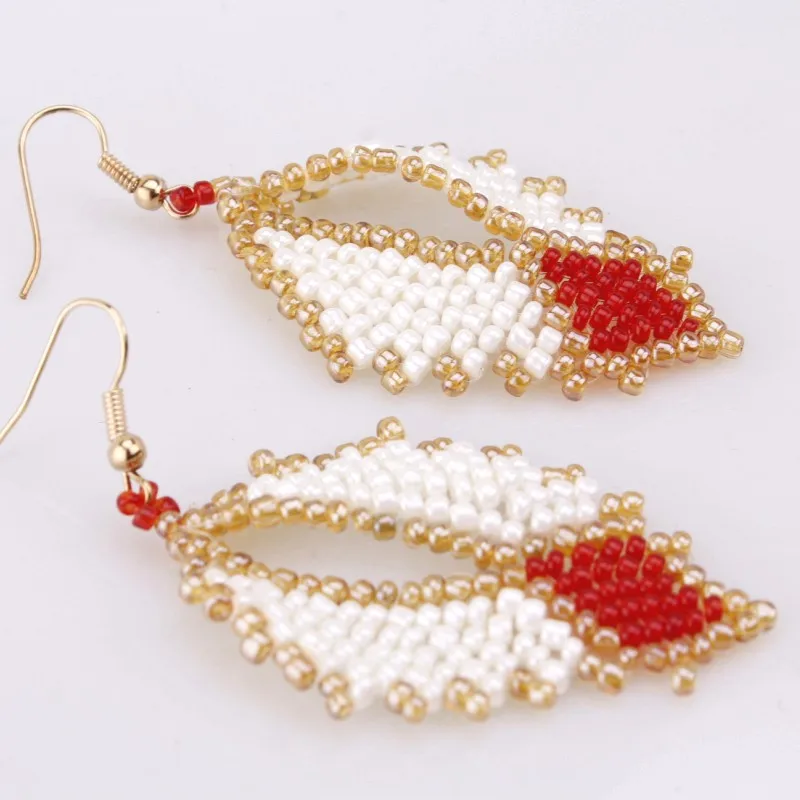 

Dudo Jewelry Africa Beaded Earrings Leave Design Wedding Bridal Party Earrings White Gold Red Colorful Nigerian Earrings 2019