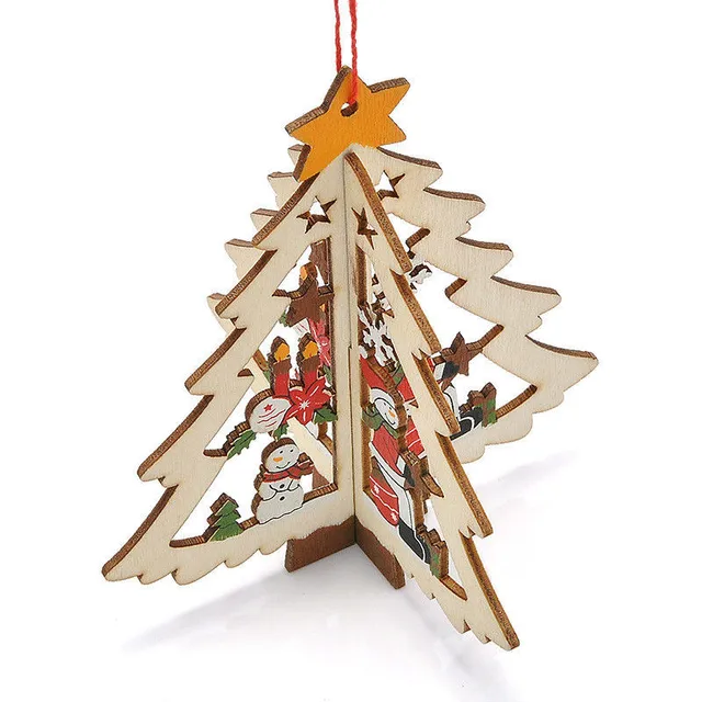 3d xmas tree wooden pendants 2019 new years hanging diy ornaments usps christmas 2019