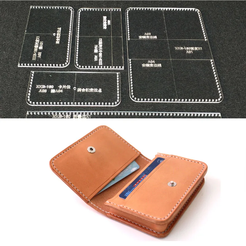 

Acrylic Stencil Durable Laser Cut Wallet Phone Bag Leather Template DIY Leathercraft sewing Pattern 21X9.5X1CM