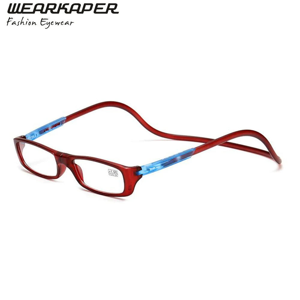 WEARKAPER Folding Adjustable Reading Glasses Men Women Magnets Front Connect Eyeglasses Oculos de grau 1 0