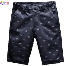 Yufeiyan летние хлопковые мужские Шорты повседневные мужские бермуды облегающие шорты на молнии шорты штаны с принтом Мужские