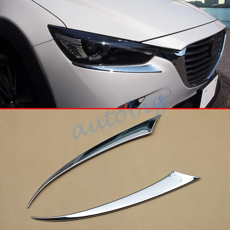 Chrome Head Light Eyelid For Mazda CX3 2016 2017 CX 3 Molding