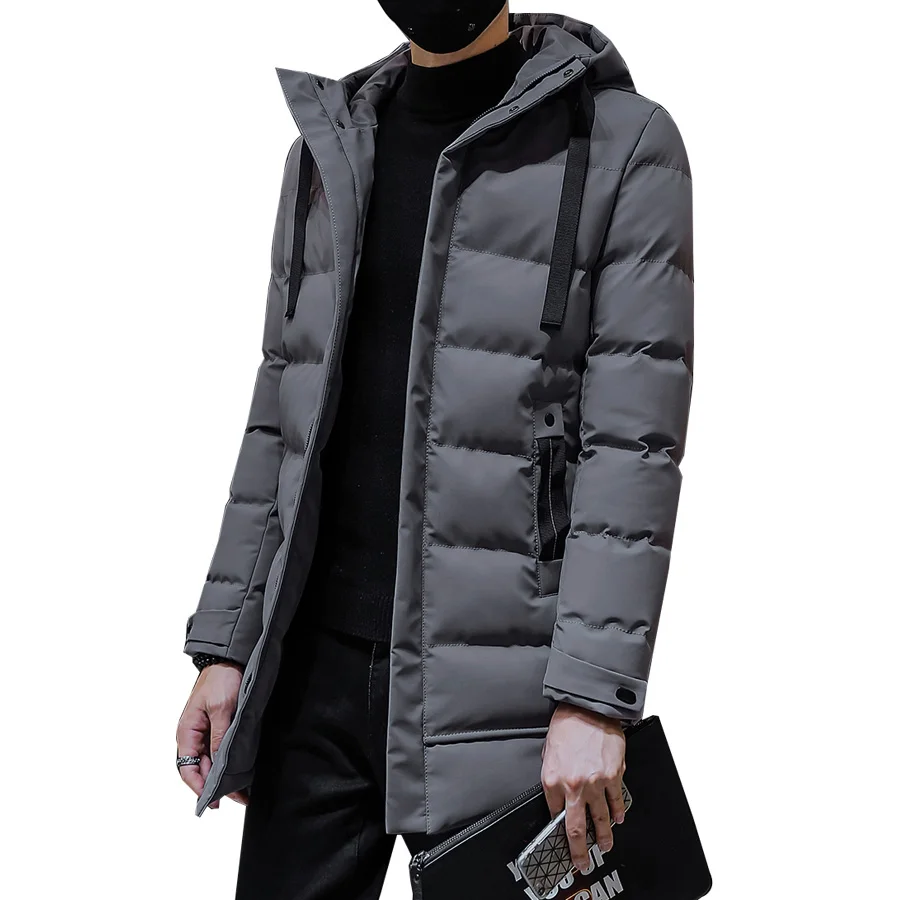 New Winter Jackets Men Casual Long Thick Winter Coat Men Solid Parka ...