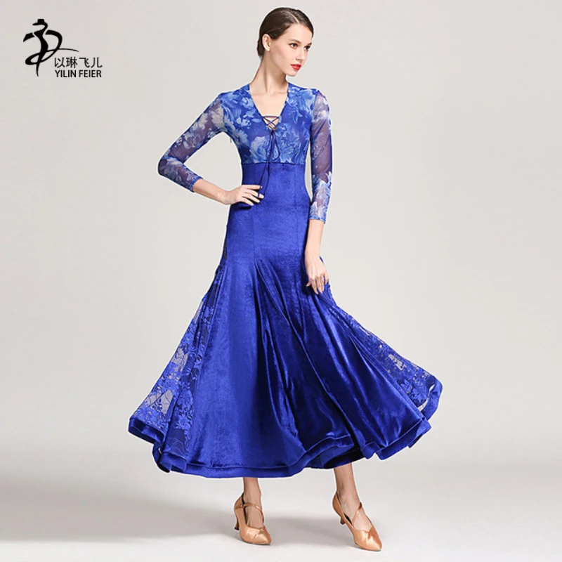 

Professional Women Ballroom Dance Dress Girl"S Dance Long Dress Salsa Latin Dancing Skirt