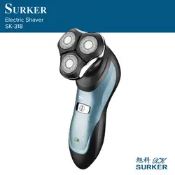 SURKER SK-318 электробритва триммер для бороды Перезаряжаемые плавающий 3 головки режущая головка моющиеся Бритвы ЕС Plug подарок на день отца