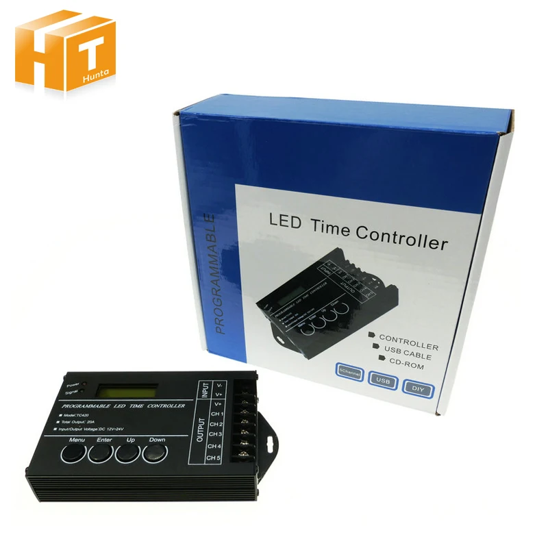 LED Time Controller DC12-24V 20A 5 Channel Time Programmable Controller.