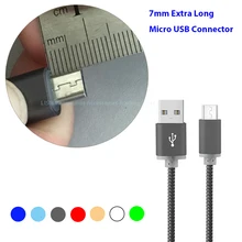 7 мм Длинный разъем 1 м микро USB штекер нейлоновый кабель для Oukitel k6000 pro C8 K3 для Leagoo KIICAA power m9 для samsung Galaxy j5 j7
