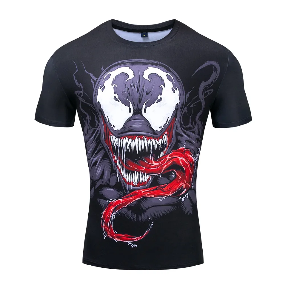 

Venom T-Shirts Printed Compression Cosplay Costume Men Short Sleeve T-Shirts High Elastic Fitness Tee Male Clothing Tops