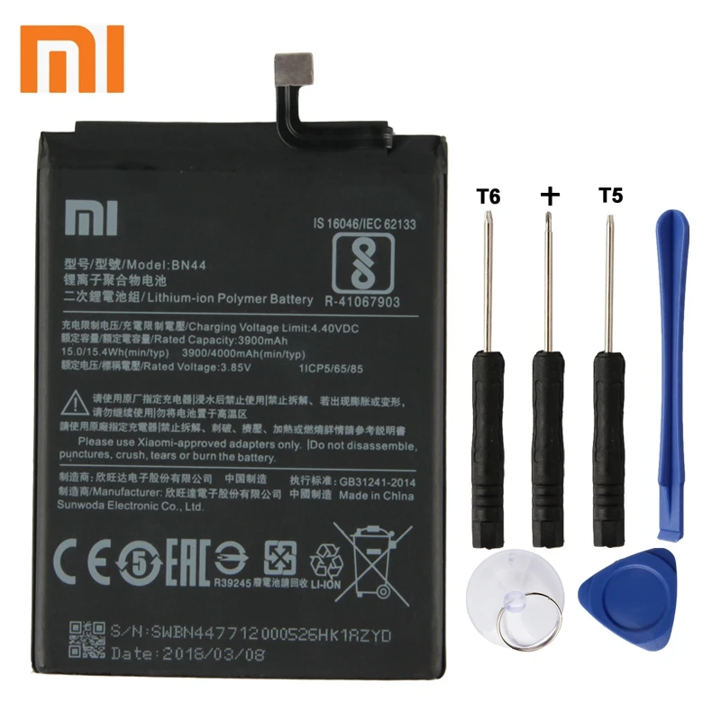 

Xiao Mi Xiaomi BN44 Phone Battery For Xiao mi Redmi 5 plus 5.99" Redrice 5 Plus BN44 4000mAh Original Replacement Battery + Tool