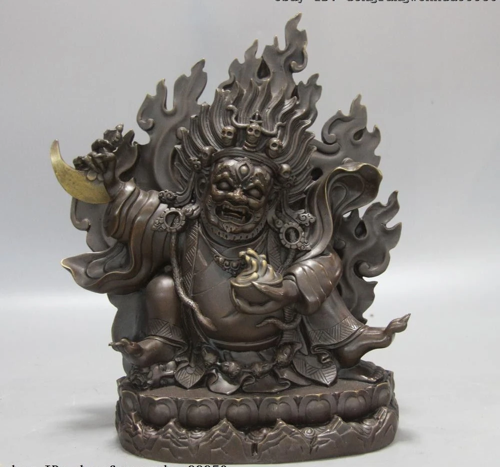 

Tibet Buddhism Temple Bronze Copper Mahakala Vajra Vajrapani Buddha God Statue