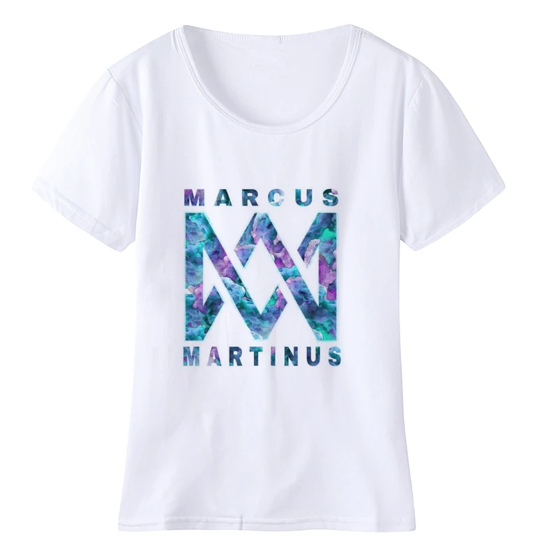 Марк и Martinus футболка женская летняя обувь белого цвета в стиле хип хоп с
