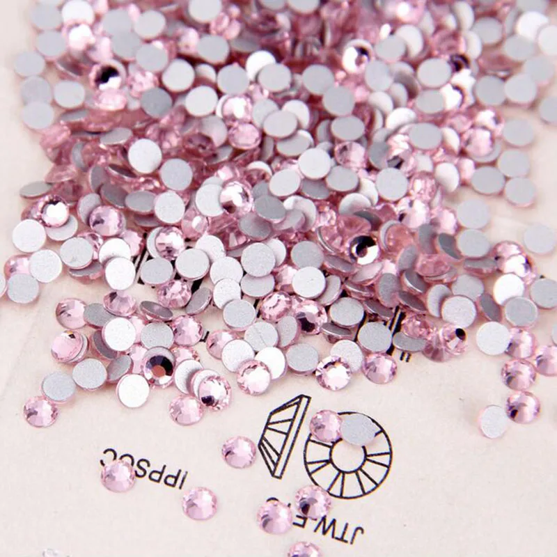 

Shiny SS3 SS4 SS5 SS6 SS8 SS10 SS12 SS16 SS20 Non Hotfix Pink Color DIY 3D Nail Art Decorations Flatback Rhinestones Accessories