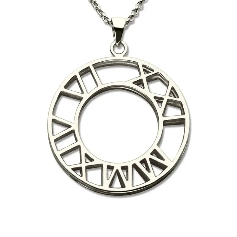 Wholesale Double Roman Numeral Pendant Necklace Special