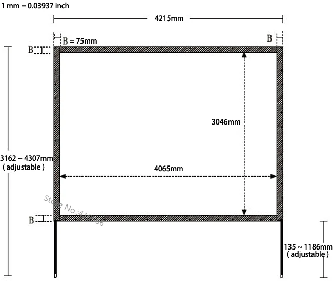 200 inch 4 to 3 fast holding projection screen dimension