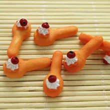 50 шт./лот 10*25 мм милый Крем Смола ложки Кабошон плоской задней для украшения Fit Сделай Сам телефон