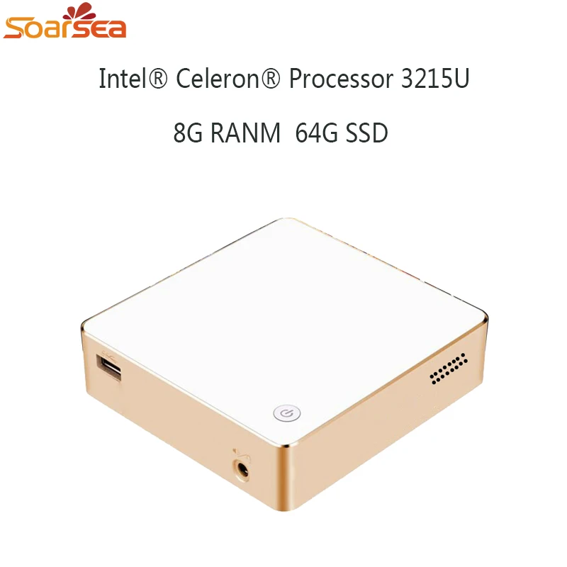 Mini PC Win10 8GB Ram 64GB SSD Intel Celeron 3215U Living Room HTPC Ubantu host