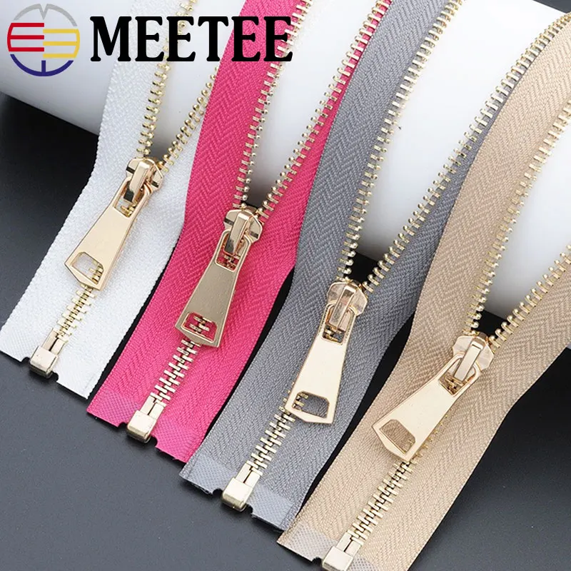 

1Pc Lightgold Open-end Metal Zipper for Sewing Jacket Coat Zippers Cremalleras Down Coat Zips DIY Garment Accessories A3-6