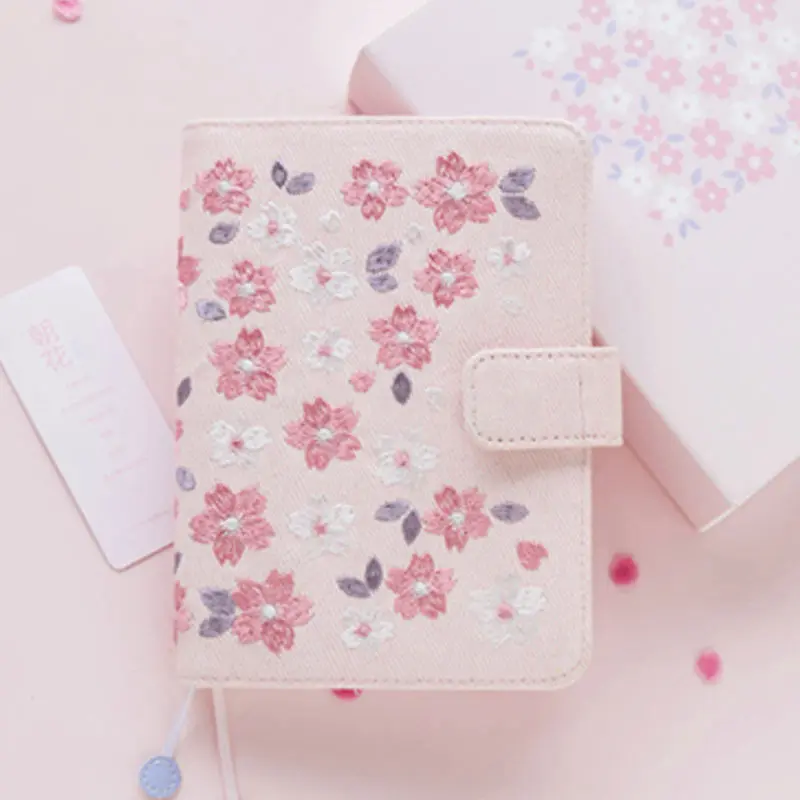Yiwi кинбор японская вишня цветы вышивка одежда A6 Хобо стиль планировщик с год ежемесячный наполнитель страниц