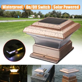 

1PCS Solar light outdoor solar powered led light square post deck cap fence garden landscape lamp