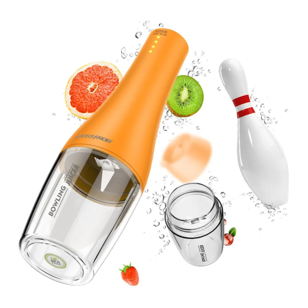 

Portable Fruit Squeezer USB Charging Juicer Cup 350ml Bowling Juicer Blender Multifunction Juice Maker Machine 350ml 2018 New