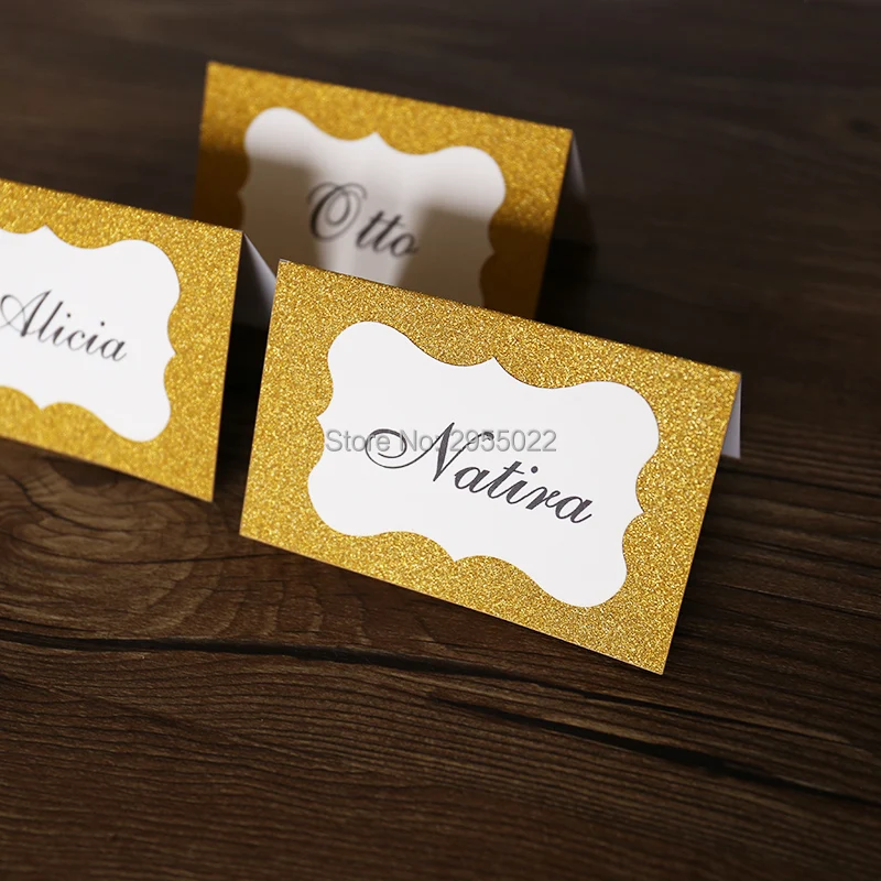 Блестящие золотые свадебные настольные номера, вечерние настольные карточки с номерами, персонализированные двухслойные настольные украшения, именные карты для вечерние