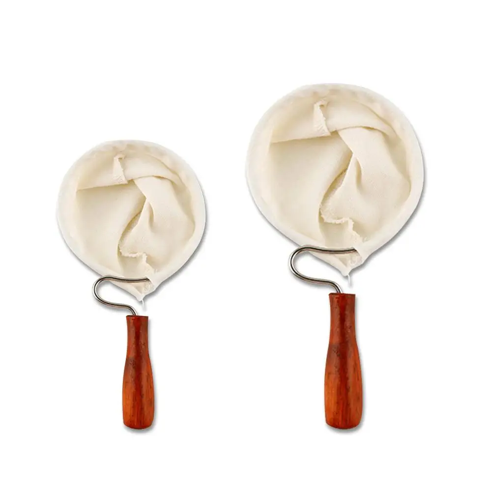 Wooden Handle Flange Coffee Filter Bag Flannel Filter Cloth Coffee